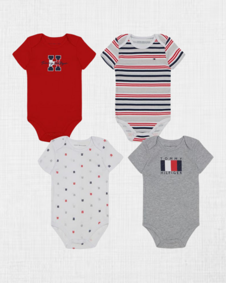 Bodys Tommy Hilfiger (Pack de 4) (0-3M)