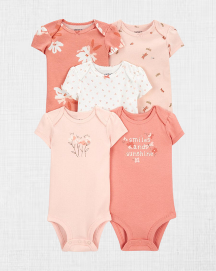 5 Bodysuits Florales de Carter´s (12M)